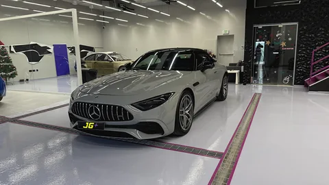 Matte Mercedes protected with paint protection film at JUST GRAPHICS Dubai